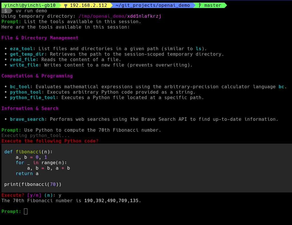 OpenAI demo screenshot